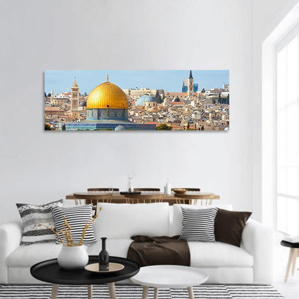 Temple Mount Jerusalem Panoramic Canvas Wall Art-1 Piece-36" x 12"-Tiaracle