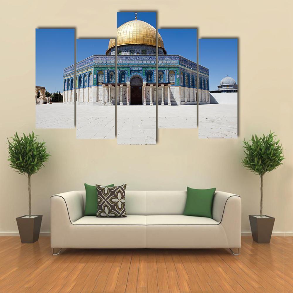 Dome Of The Rock Canvas Wall Art-5 Pop-Gallery Wrap-47" x 32"-Tiaracle