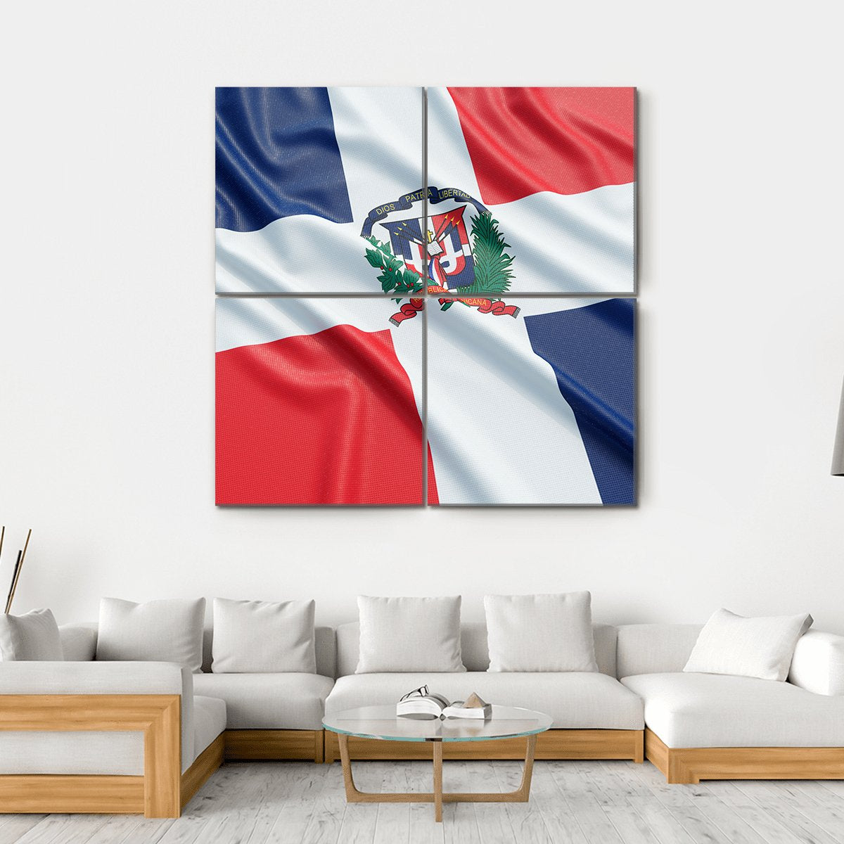 The Dominican Republic Flag Canvas Wall Art-4 Square-Gallery Wrap-17" x 17"-Tiaracle