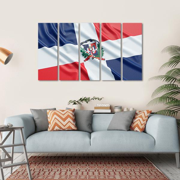 The Dominican Republic Flag Canvas Wall Art-5 Horizontal-Gallery Wrap-22" x 12"-Tiaracle