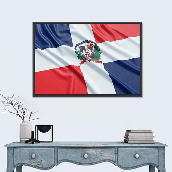 The Dominican Republic Flag Canvas Wall Art-5 Horizontal-Gallery Wrap-22" x 12"-Tiaracle