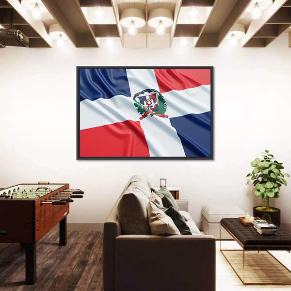 The Dominican Republic Flag Canvas Wall Art-3 Horizontal-Gallery Wrap-25" x 16"-Tiaracle