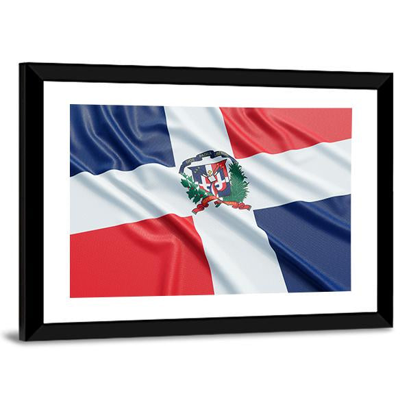 The Dominican Republic Flag Canvas Wall Art-3 Horizontal-Gallery Wrap-25" x 16"-Tiaracle