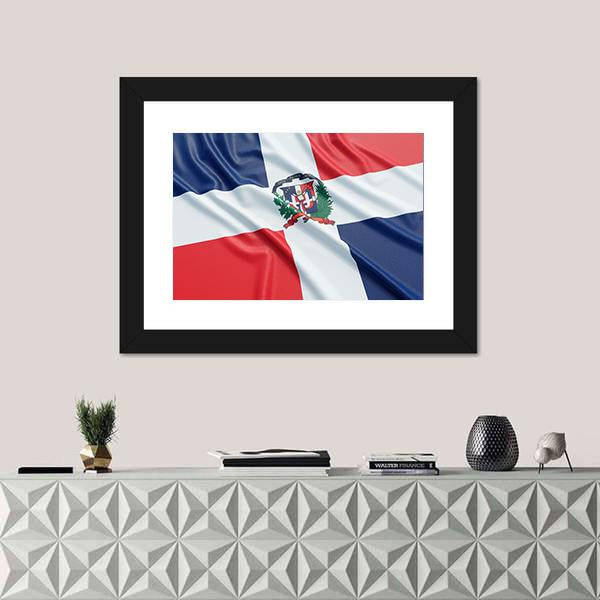 The Dominican Republic Flag Canvas Wall Art-3 Horizontal-Gallery Wrap-25" x 16"-Tiaracle