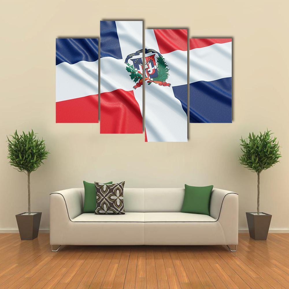 The Dominican Republic Flag Canvas Wall Art-4 Pop-Gallery Wrap-50" x 32"-Tiaracle