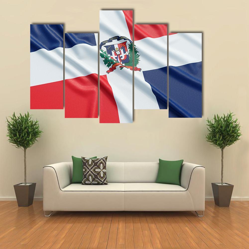 The Dominican Republic Flag Canvas Wall Art-5 Pop-Gallery Wrap-47" x 32"-Tiaracle