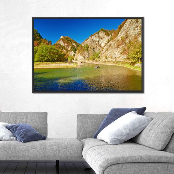 The Dunajec River Gorge Canvas Wall Art-1 Piece-Floating Frame-24" x 16"-Tiaracle