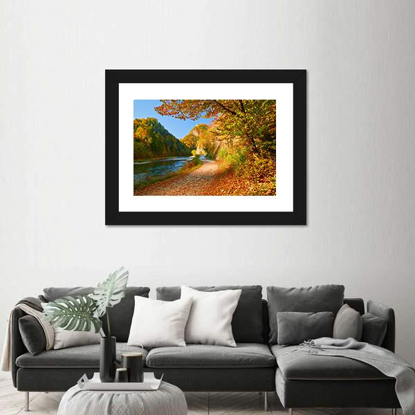 The Dunajec River In Autumn Canvas Wall Art-1 Piece-Framed Print-20" x 16"-Tiaracle