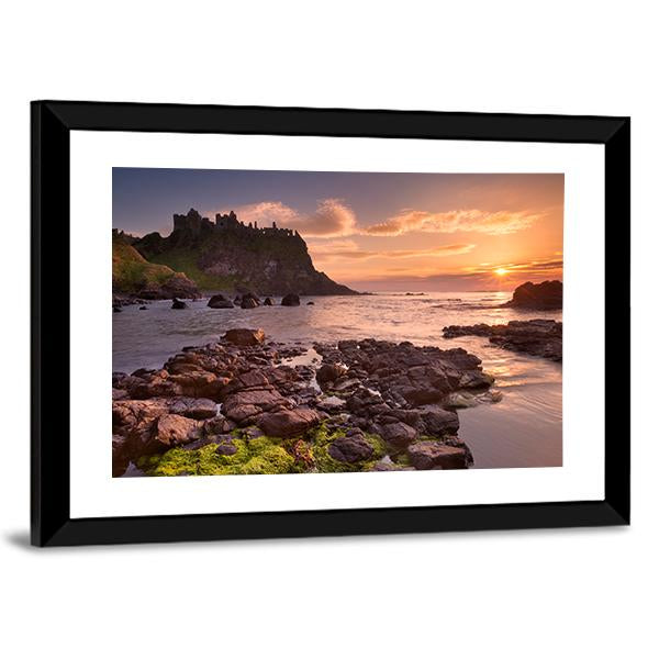 The Dunluce Castle Ireland Canvas Wall Art-3 Horizontal-Gallery Wrap-25" x 16"-Tiaracle