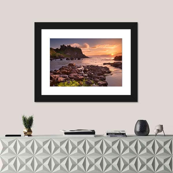 The Dunluce Castle Ireland Canvas Wall Art-3 Horizontal-Gallery Wrap-25" x 16"-Tiaracle