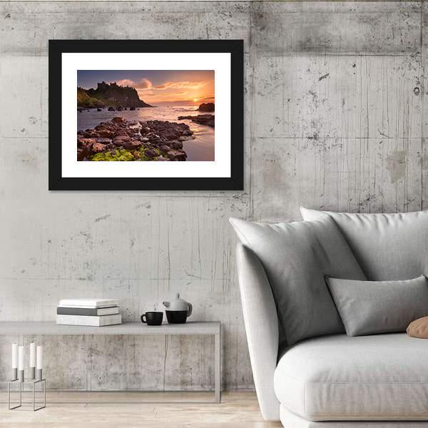 The Dunluce Castle Ireland Canvas Wall Art-3 Horizontal-Gallery Wrap-25" x 16"-Tiaracle