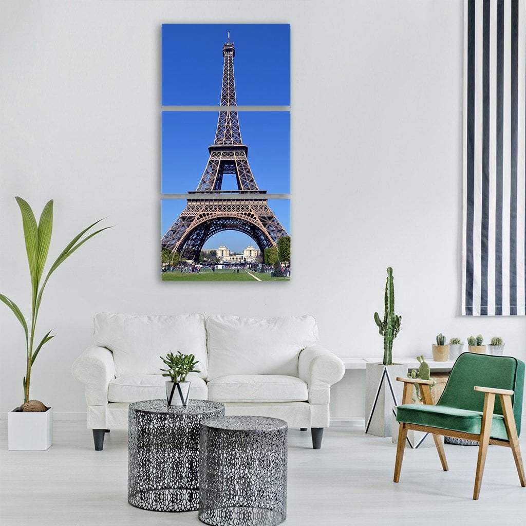 The Eiffel Tower In Paris France Vertical Canvas Wall Art-3 Vertical-Gallery Wrap-12" x 25"-Tiaracle