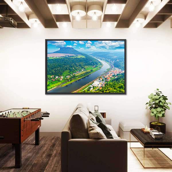 The Elbe River Canvas Wall Art-3 Horizontal-Gallery Wrap-25" x 16"-Tiaracle