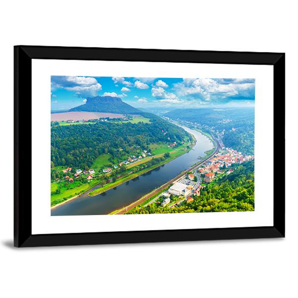 The Elbe River Canvas Wall Art-3 Horizontal-Gallery Wrap-25" x 16"-Tiaracle