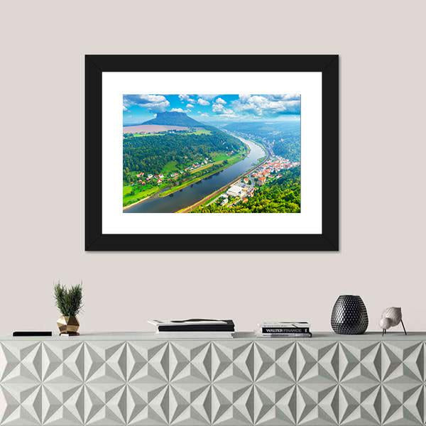 The Elbe River Canvas Wall Art-5 Horizontal-Gallery Wrap-22" x 12"-Tiaracle