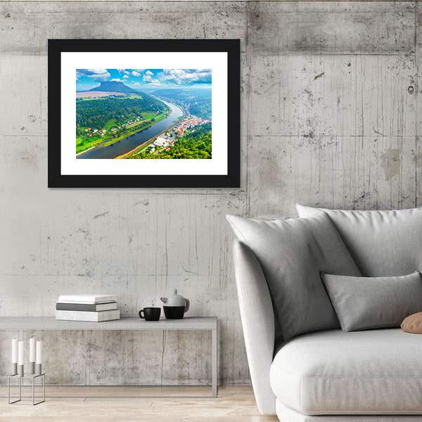 The Elbe River Canvas Wall Art-3 Horizontal-Gallery Wrap-25" x 16"-Tiaracle