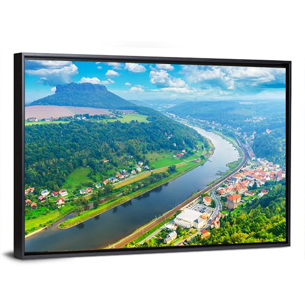 The Elbe River Canvas Wall Art-5 Horizontal-Gallery Wrap-22" x 12"-Tiaracle