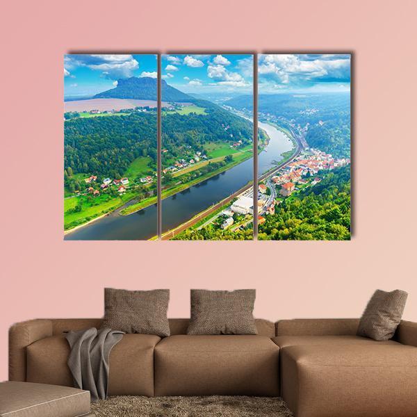 The Elbe River Canvas Wall Art-3 Horizontal-Gallery Wrap-37" x 24"-Tiaracle