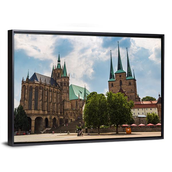 The Erfurt Cathedral Canvas Wall Art-3 Horizontal-Gallery Wrap-25" x 16"-Tiaracle
