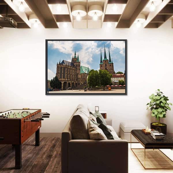 The Erfurt Cathedral Canvas Wall Art-3 Horizontal-Gallery Wrap-25" x 16"-Tiaracle