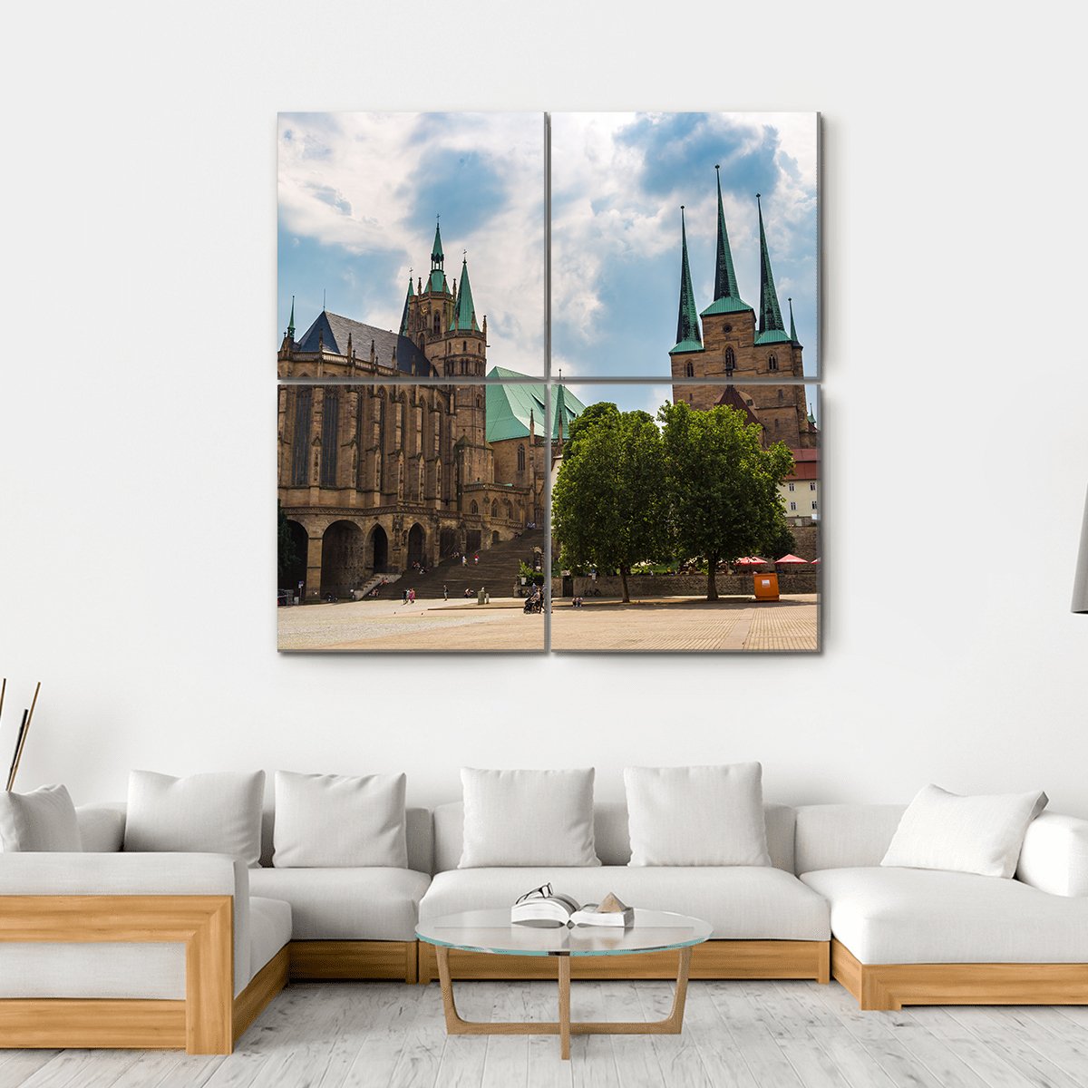The Erfurt Cathedral Canvas Wall Art-5 Horizontal-Gallery Wrap-22" x 12"-Tiaracle