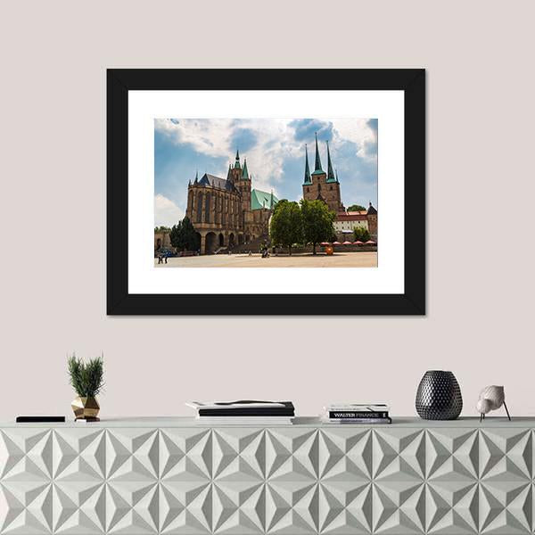 The Erfurt Cathedral Canvas Wall Art-3 Horizontal-Gallery Wrap-25" x 16"-Tiaracle