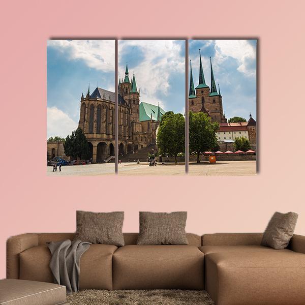 The Erfurt Cathedral Canvas Wall Art-3 Horizontal-Gallery Wrap-25" x 16"-Tiaracle