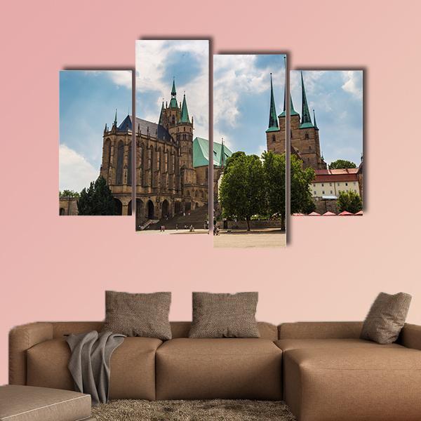 The Erfurt Cathedral Canvas Wall Art-4 Pop-Gallery Wrap-50" x 32"-Tiaracle