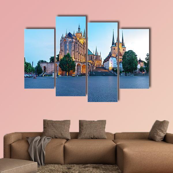 Erfurt Cathedral Canvas Wall Art-4 Pop-Gallery Wrap-50" x 32"-Tiaracle