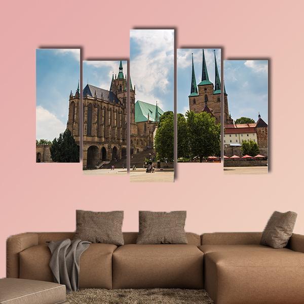 The Erfurt Cathedral Canvas Wall Art-5 Pop-Gallery Wrap-47" x 32"-Tiaracle