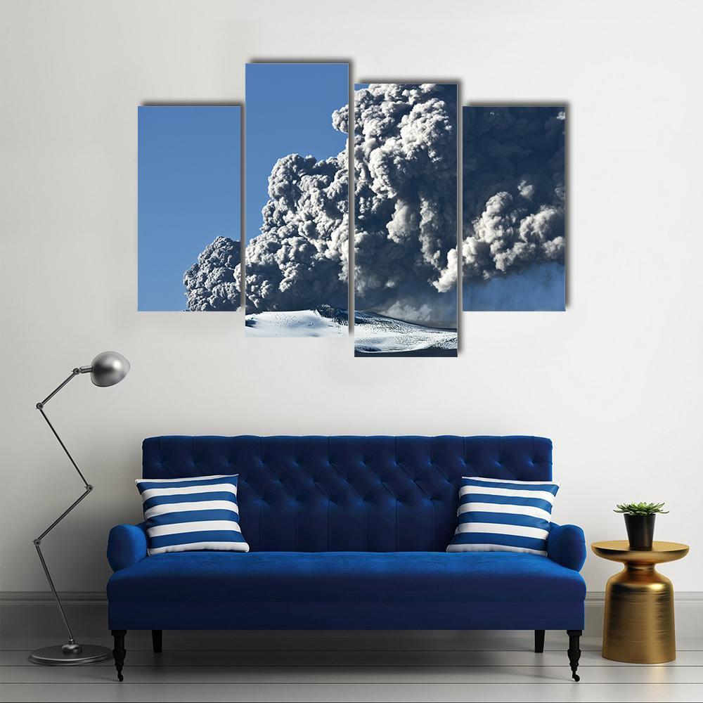 The Eyjafjallajokull Volcano Canvas Wall Art-4 Pop-Gallery Wrap-50&quot; x 32&quot;-Tiaracle