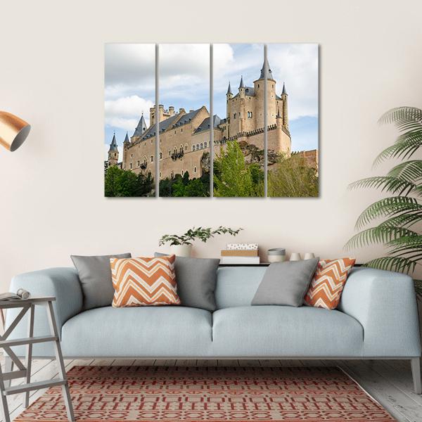 Alcazar Of Segovia Spain Canvas Wall Art-4 Horizontal-Gallery Wrap-34" x 24"-Tiaracle