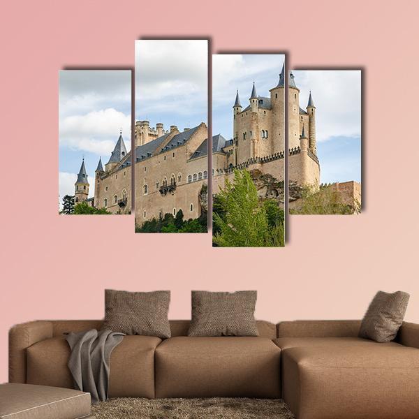 Alcazar Of Segovia Spain Canvas Wall Art-4 Pop-Gallery Wrap-50" x 32"-Tiaracle