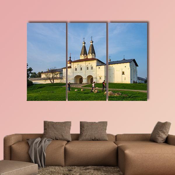 Ferapontov Convent In Summer Canvas Wall Art-5 Pop-Gallery Wrap-47" x 32"-Tiaracle