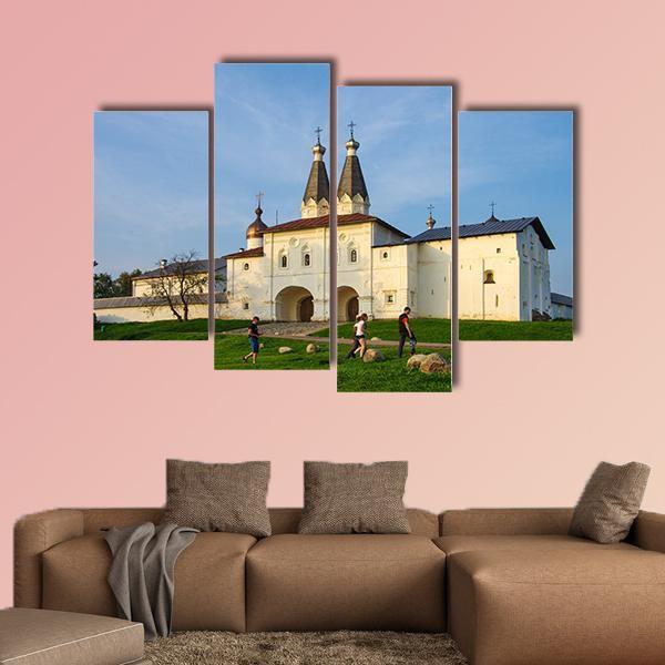 Ferapontov Convent In Summer Canvas Wall Art-4 Pop-Gallery Wrap-50" x 32"-Tiaracle