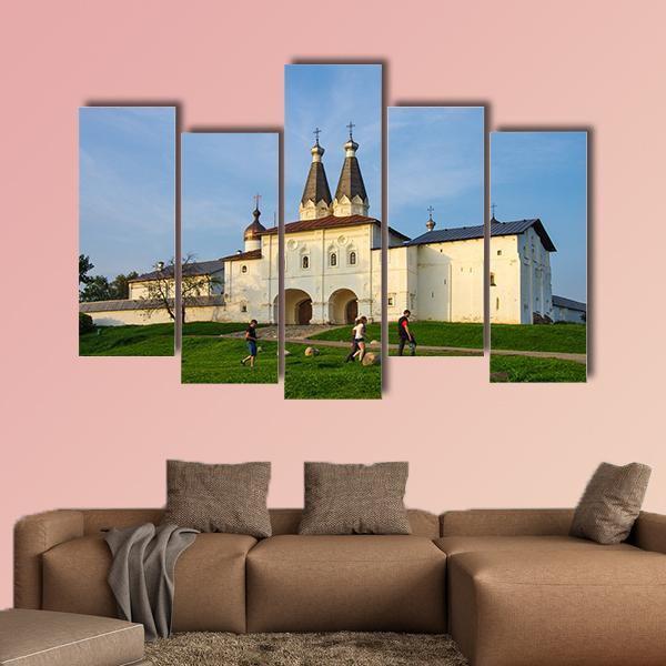 Ferapontov Convent In Summer Canvas Wall Art-5 Pop-Gallery Wrap-47" x 32"-Tiaracle