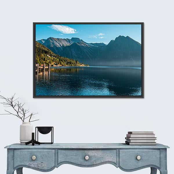 The Fjord With Mountain Canvas Wall Art-3 Horizontal-Gallery Wrap-25" x 16"-Tiaracle