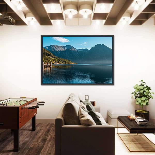 The Fjord With Mountain Canvas Wall Art-3 Horizontal-Gallery Wrap-25" x 16"-Tiaracle