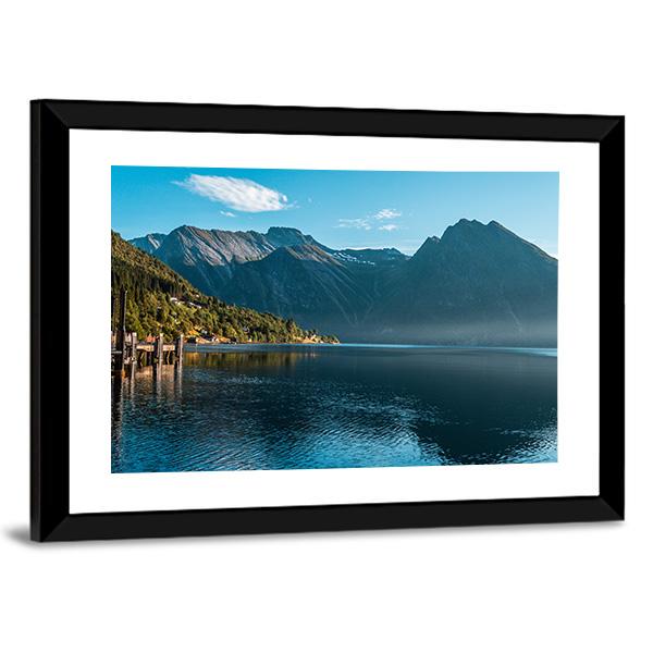 The Fjord With Mountain Canvas Wall Art-3 Horizontal-Gallery Wrap-25" x 16"-Tiaracle