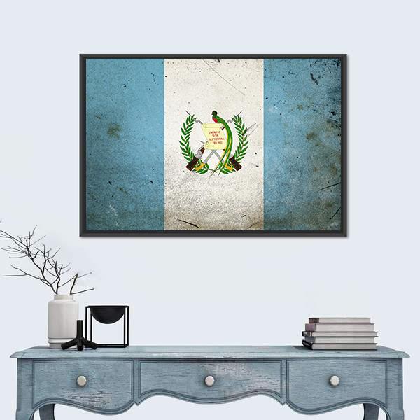 The Flag Of Guatemala Canvas Wall Art-3 Horizontal-Gallery Wrap-25" x 16"-Tiaracle