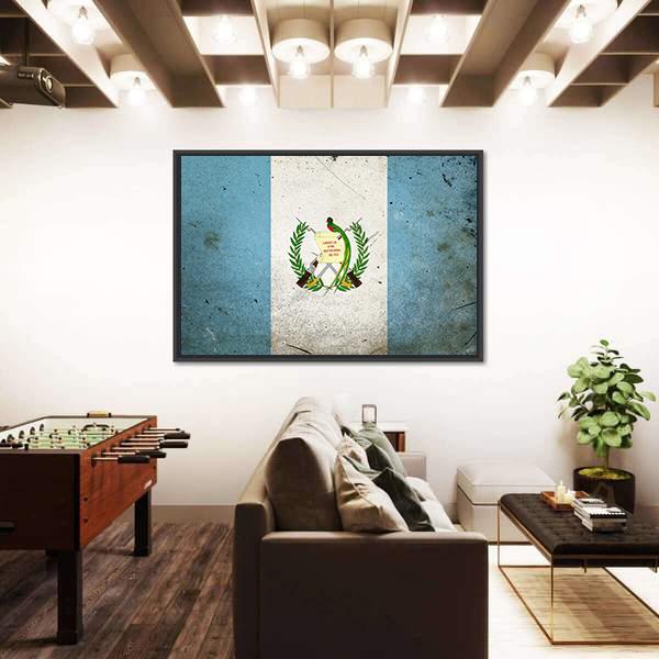 The Flag Of Guatemala Canvas Wall Art-3 Horizontal-Gallery Wrap-25" x 16"-Tiaracle