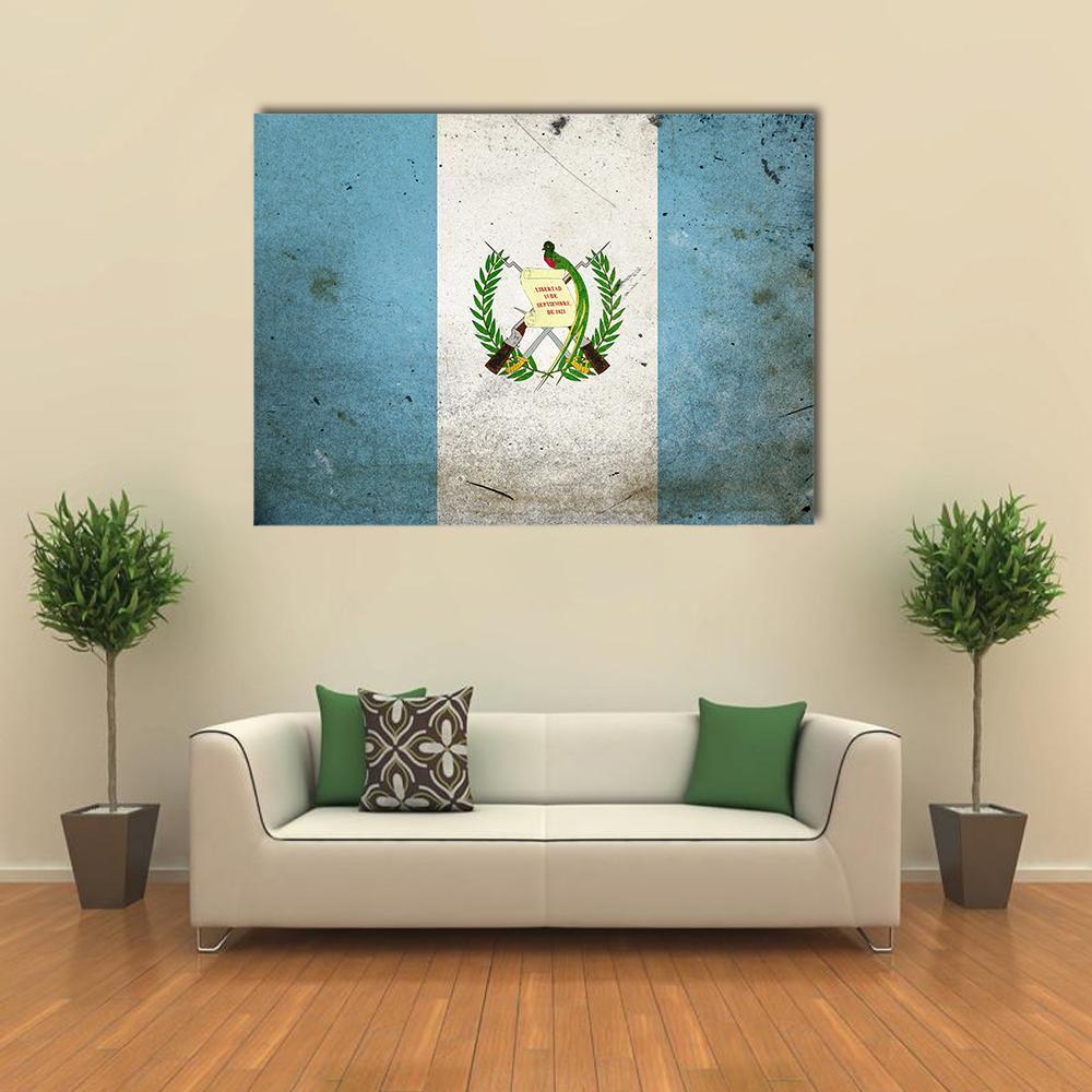 The Flag Of Guatemala Canvas Wall Art-5 Star-Gallery Wrap-62" x 32"-Tiaracle