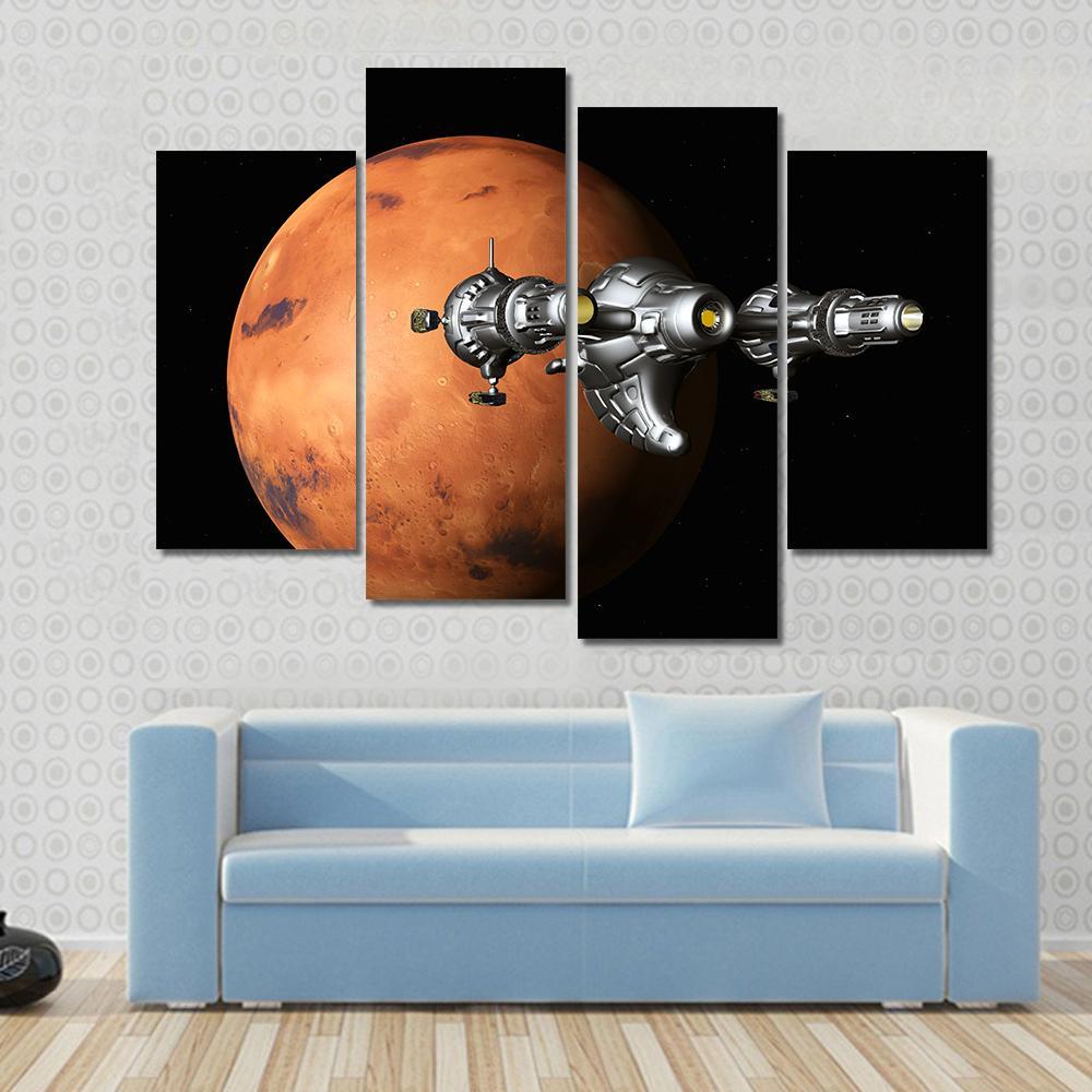 The Flight To Mars Canvas Wall Art-1 Piece-Gallery Wrap-48" x 32"-Tiaracle