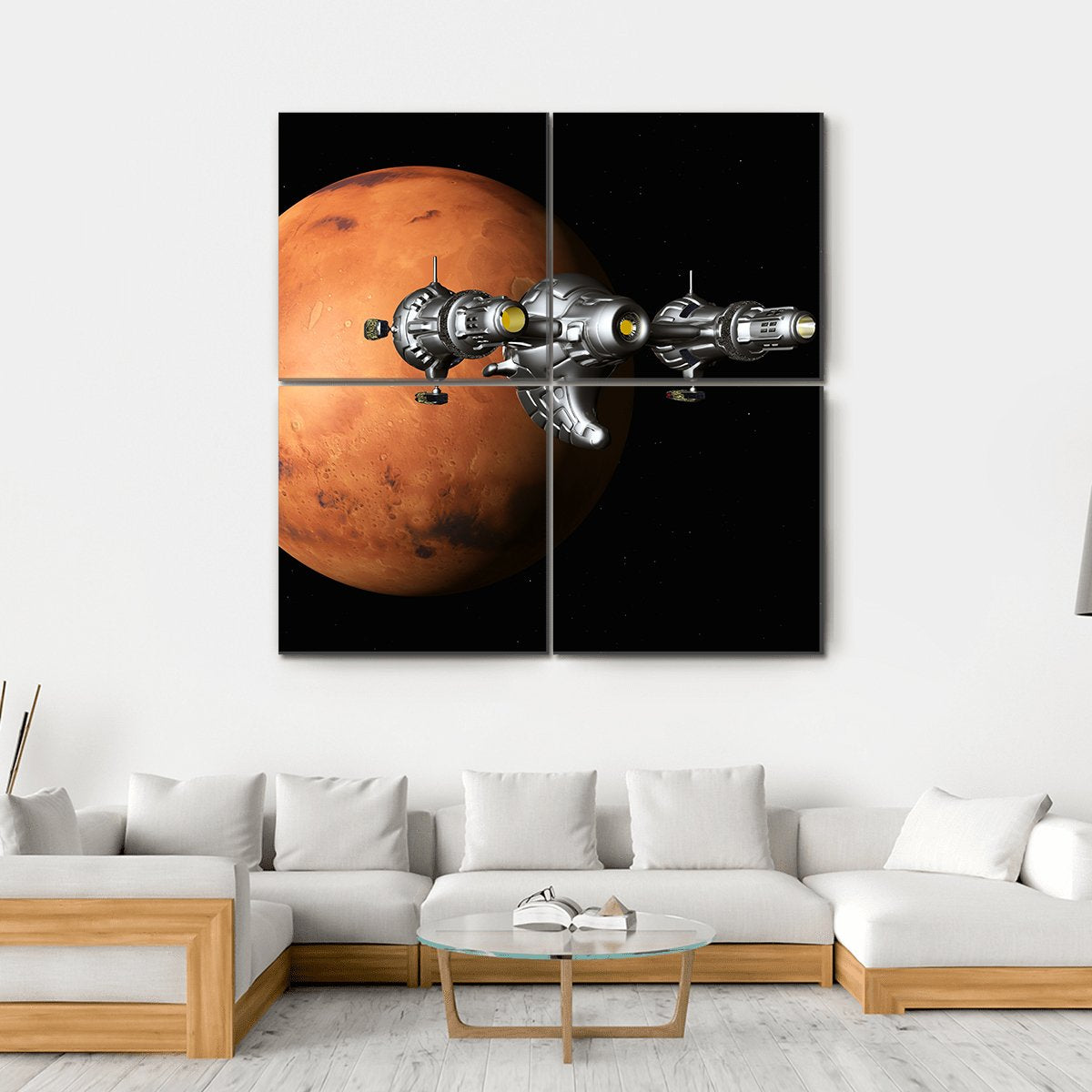 The Flight To Mars Canvas Wall Art-4 Square-Gallery Wrap-17" x 17"-Tiaracle