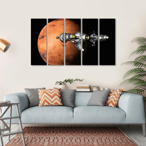 The Flight To Mars Canvas Wall Art-5 Horizontal-Gallery Wrap-22" x 12"-Tiaracle
