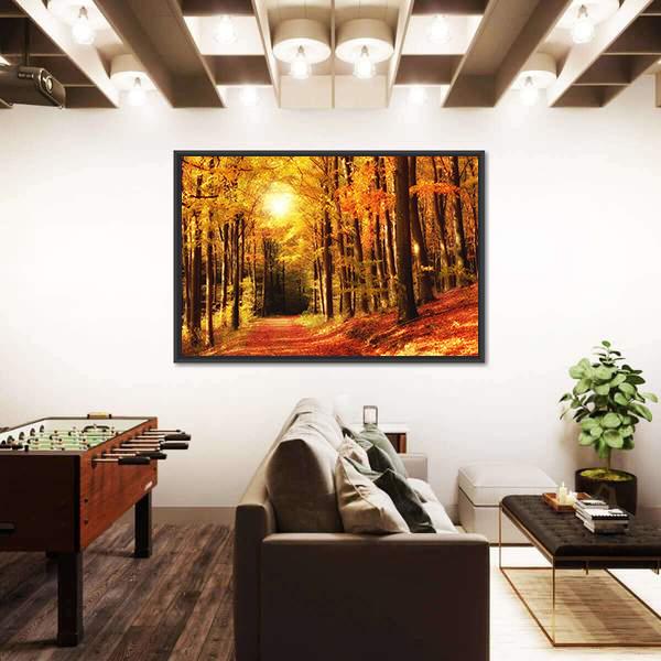 The Forest In Autumn Canvas Wall Art-5 Horizontal-Gallery Wrap-22" x 12"-Tiaracle
