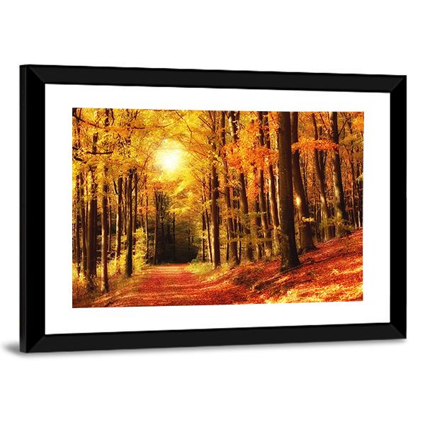 The Forest In Autumn Canvas Wall Art-5 Horizontal-Gallery Wrap-22" x 12"-Tiaracle