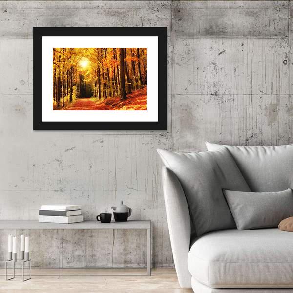 The Forest In Autumn Canvas Wall Art-5 Horizontal-Gallery Wrap-22" x 12"-Tiaracle