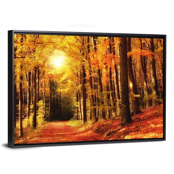 The Forest In Autumn Canvas Wall Art-5 Horizontal-Gallery Wrap-22" x 12"-Tiaracle