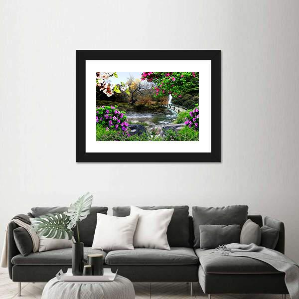 The Four Seasons Canvas Wall Art-1 Piece-Framed Print-20" x 16"-Tiaracle